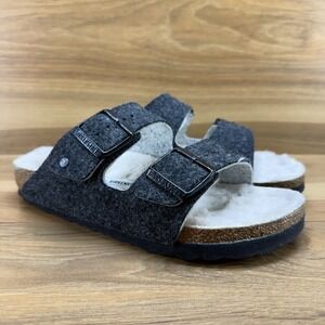 Birkenstock Arizona Felt Wool Womens 6 N EU 37 Charcoal Sandals